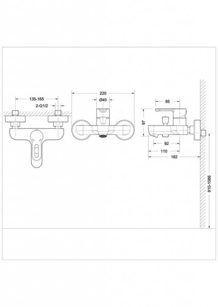 Смеситель для ванны Bravat Stream-D F637163C-01, хром. Фото 2