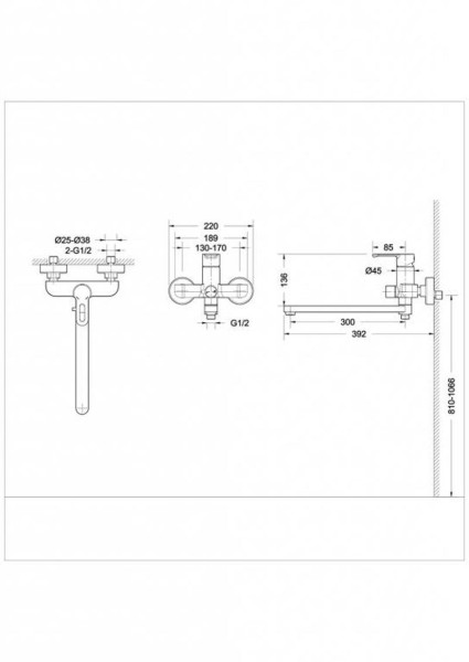 Смеситель для ванны Bravat Stream-D F637163C-01A, хром. Фото 2