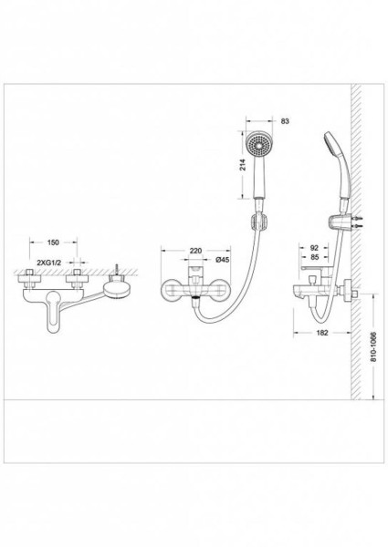 Смеситель для ванны Bravat Stream F63783C-B, хром. Фото 2