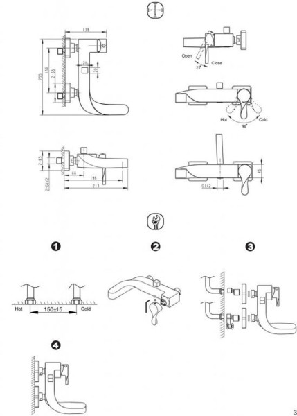 Смеситель для ванны Bravat Wave F674108C-01, хром. Фото 2