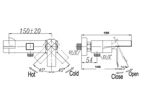 Смеситель для ванны Bronze de Luxe SIMPLE STB980, хром. Фото 2
