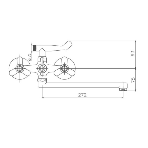 Смеситель для ванны Cron CN2112, хром. Фото 2
