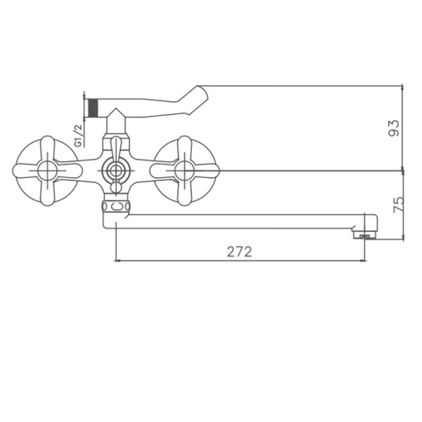 Смеситель для ванны Cron CN2125, хром. Фото 2