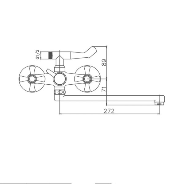Смеситель для ванны Cron CN2142, хром. Фото 2