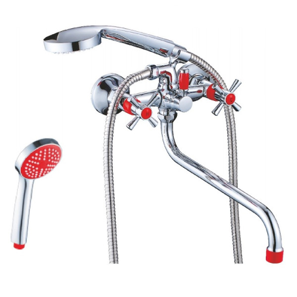 Смеситель для ванны Cron CN22142-6, красный. Фото 1