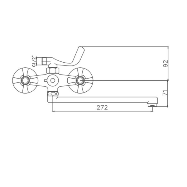 Смеситель для ванны Cron CN2242, хром. Фото 2