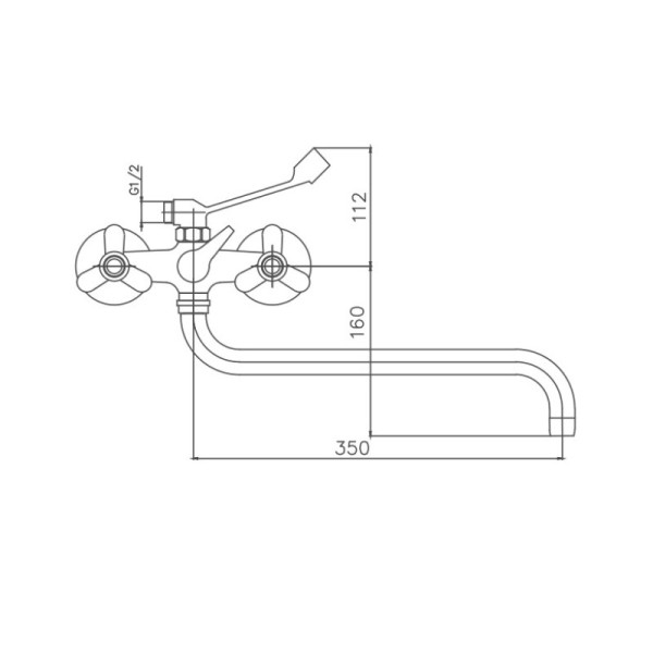 Смеситель для ванны Cron CN2612-3, хром. Фото 2