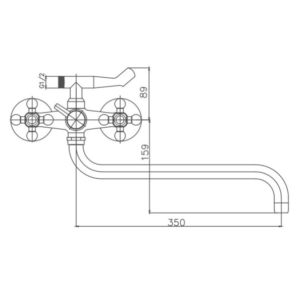 Смеситель для ванны Cron CN2619-2, хром. Фото 2