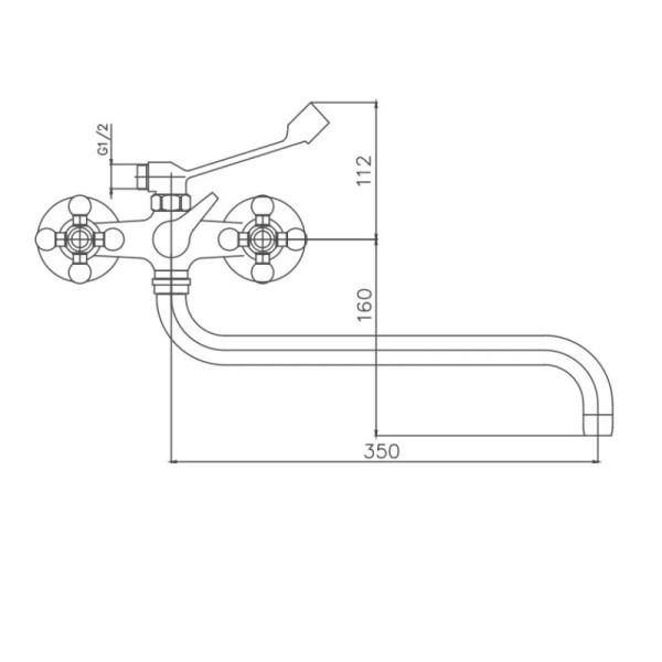 Смеситель для ванны Cron CN2619-3, хром. Фото 2