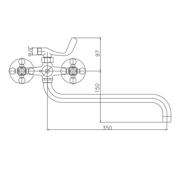 Смеситель для ванны Cron CN2619-5, сатин. Фото 2