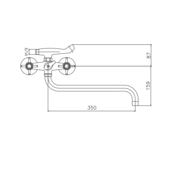 Смеситель для ванны Cron CN2624, хром. Фото 2