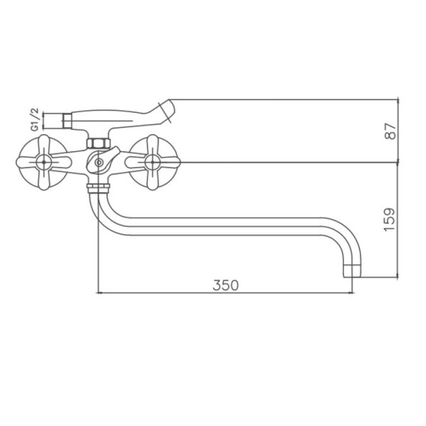 Смеситель для ванны Cron CN2625, хром. Фото 2
