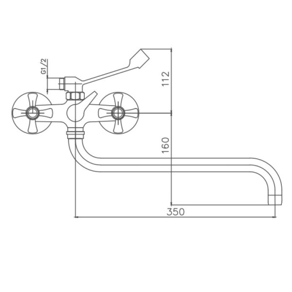 Смеситель для ванны Cron CN2642-3, хром. Фото 2