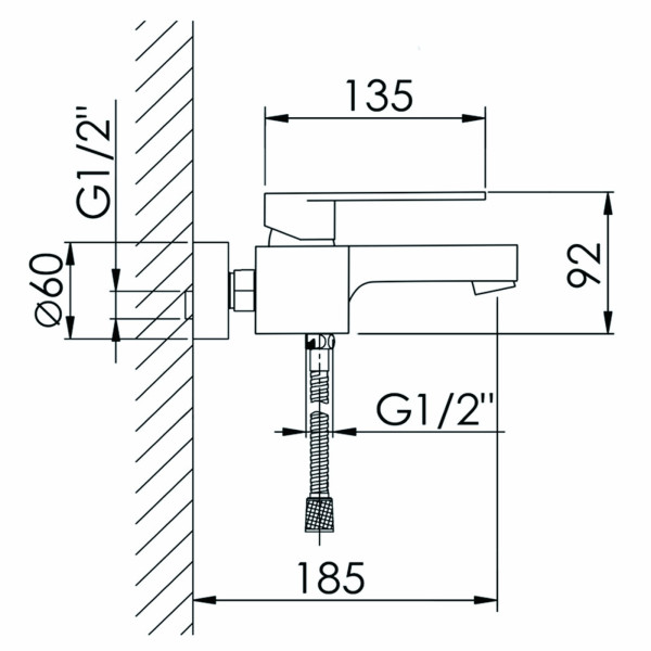 Смеситель для ванны D-Lin D130365-A, черный. Фото 2
