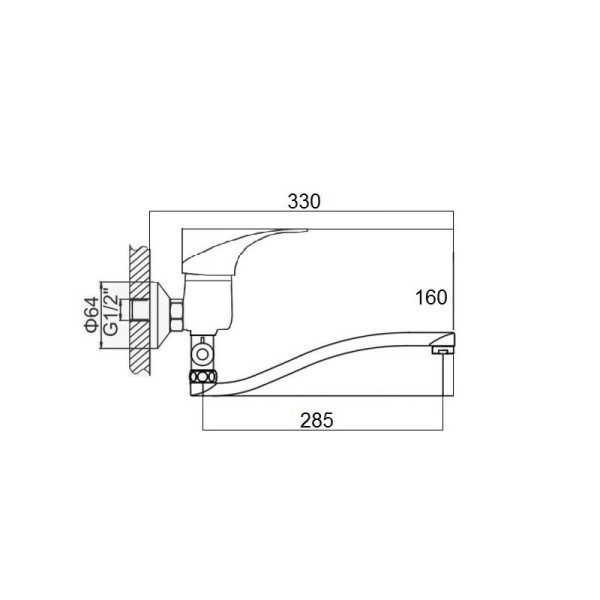 Смеситель для ванны D-Lin D140401-8, хром. Фото 2