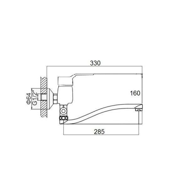 Смеситель для ванны D-Lin D140403, хром. Фото 2