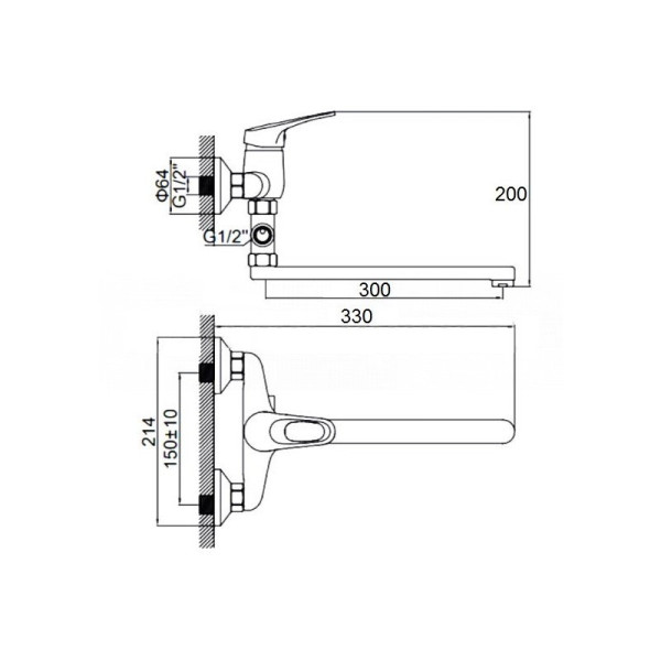 Смеситель для ванны D-Lin D140429, хром. Фото 2