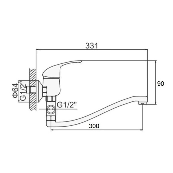 Смеситель для ванны D-Lin D140629, хром. Фото 2