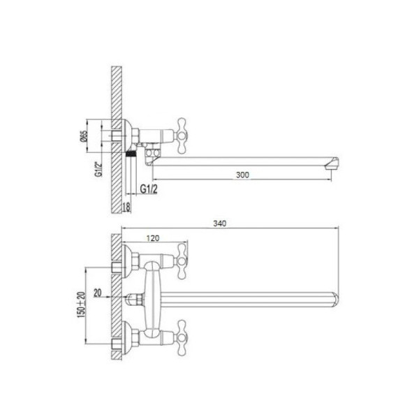 Смеситель для ванны D-Lin D143811-F, хром. Фото 2