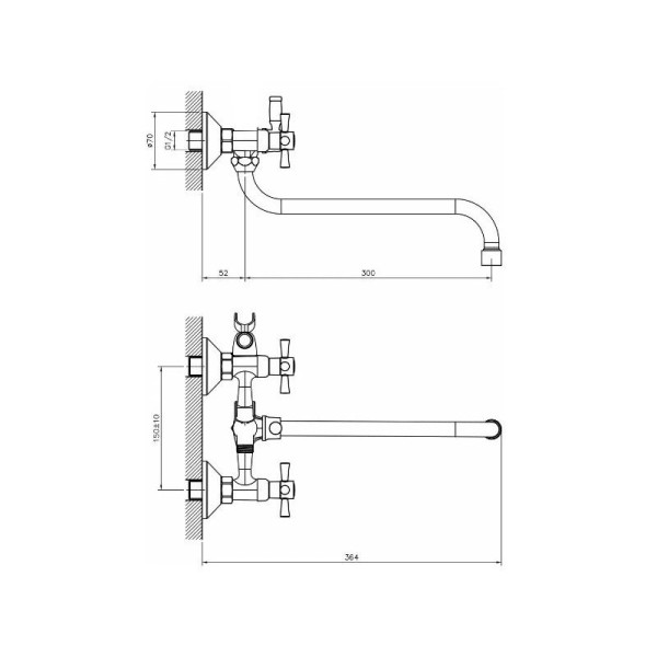 Смеситель для ванны D-Lin D143811, хром. Фото 2