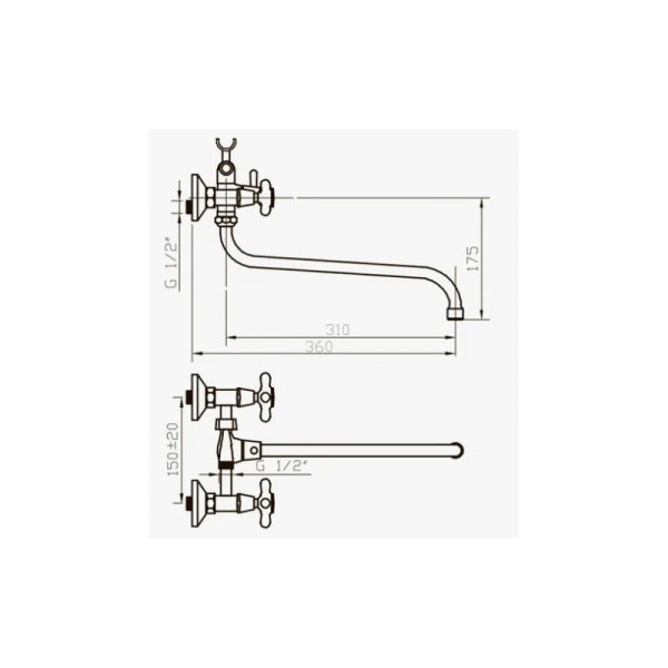Смеситель для ванны D-Lin D145807, хром. Фото 2