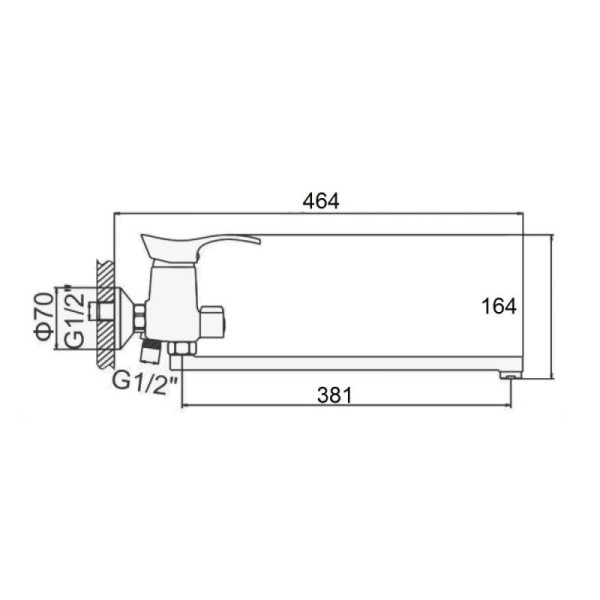 Смеситель для ванны D-Lin D146405-2, хром. Фото 2