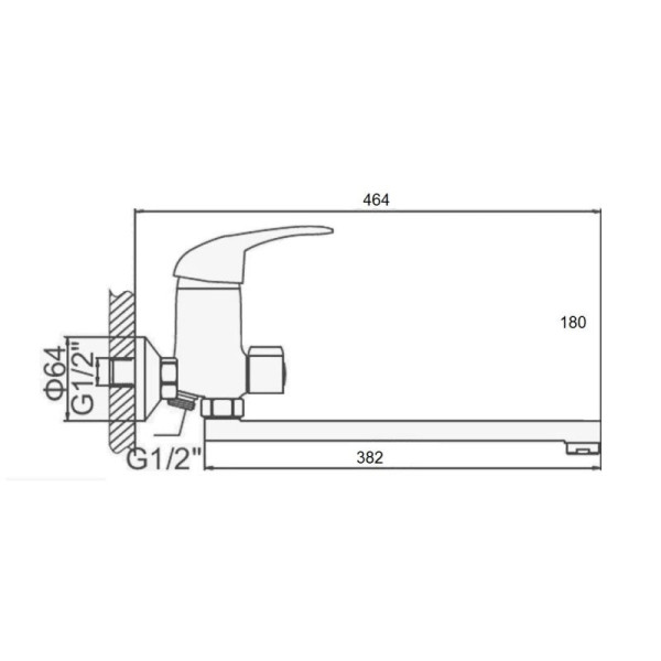 Смеситель для ванны D-Lin D146406, хром. Фото 2