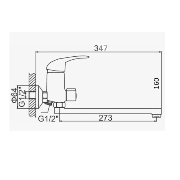Смеситель для ванны D-Lin D146410-8, хром. Фото 2