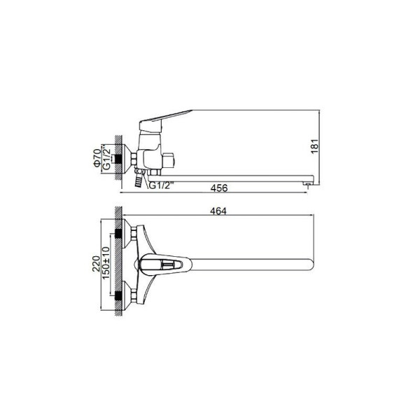 Смеситель для ванны D-Lin D146429, хром. Фото 2