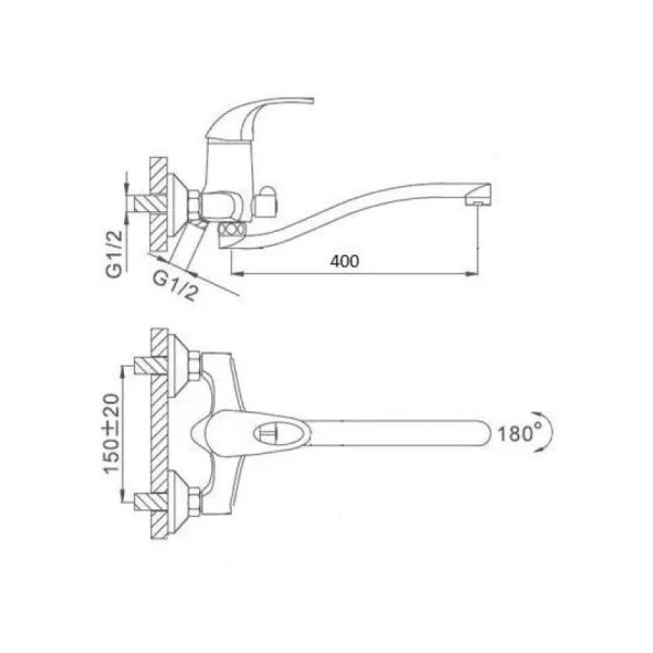 Смеситель для ванны D-Lin D146454. Фото 2