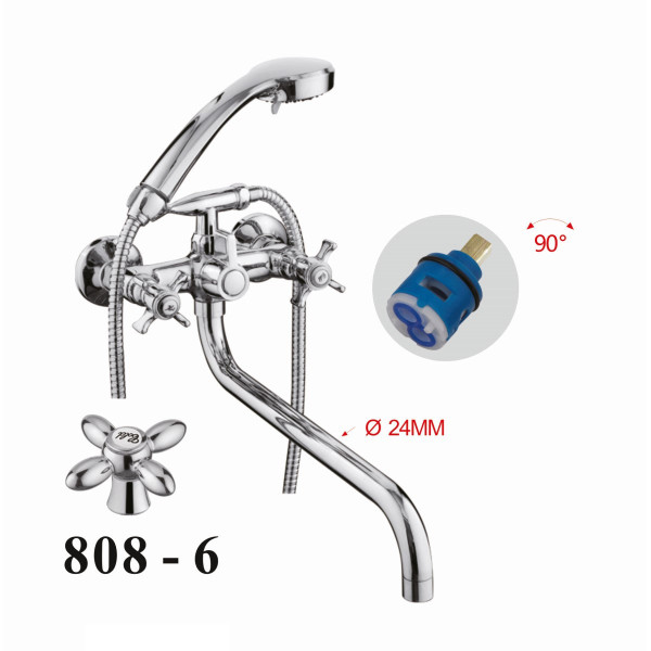 Смеситель для ванны D-Lin D146808-6, хром. Фото 1