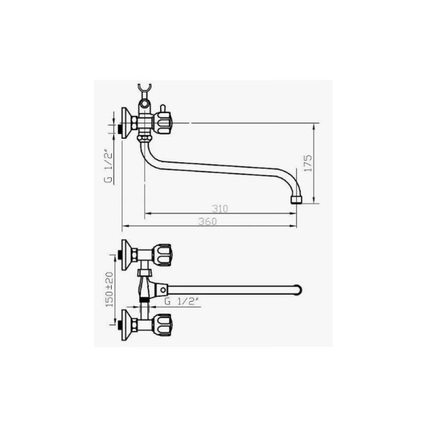 Смеситель для ванны D-Lin D146809, хром. Фото 2
