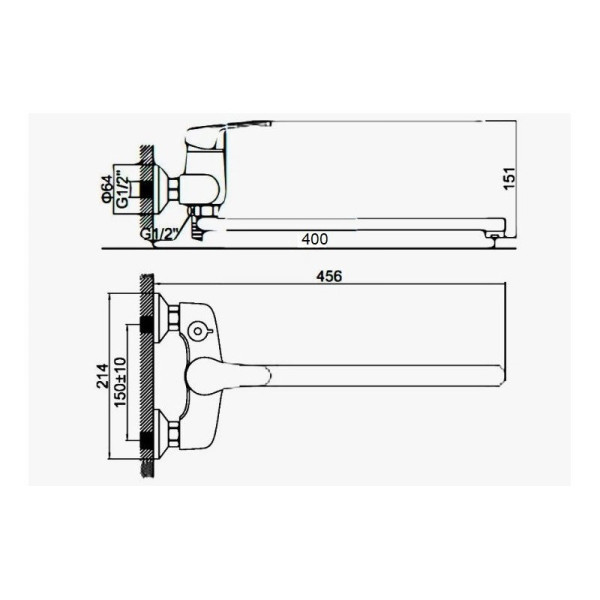Смеситель для ванны D-Lin D149301, хром. Фото 2