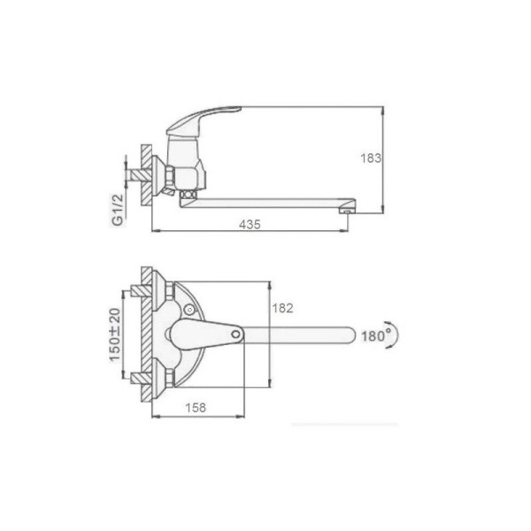 Смеситель для ванны D-Lin D149428, хром. Фото 2