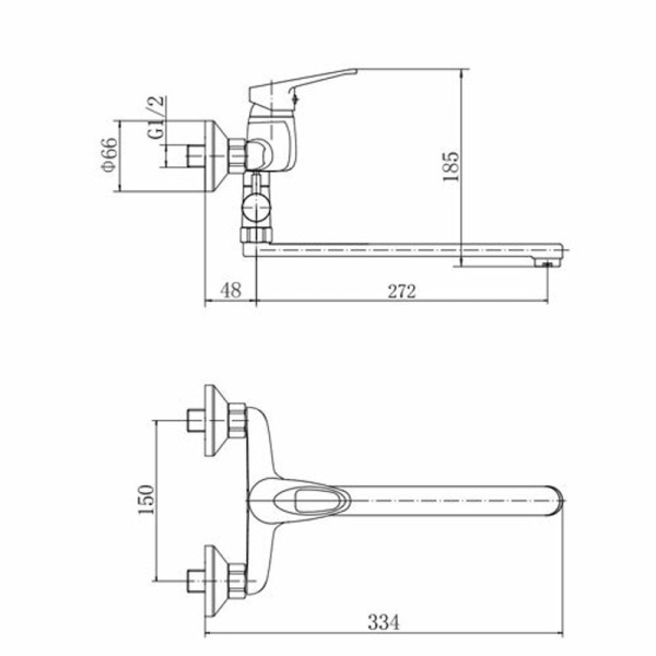 Смеситель для ванны FASHUN A2113, хром. Фото 2