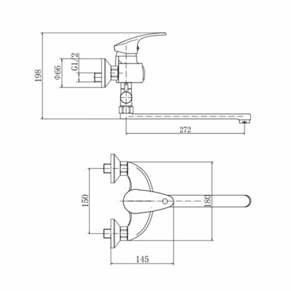Смеситель для ванны FASHUN A2121, хром. Фото 2