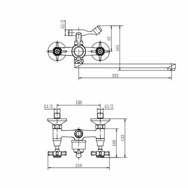 Смеситель для ванны FASHUN A2124, хром. Фото 2