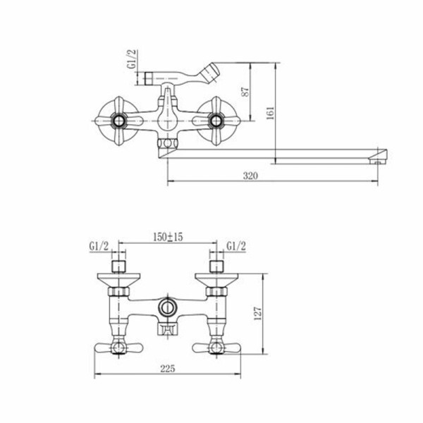 Смеситель для ванны FASHUN A2125, хром. Фото 2