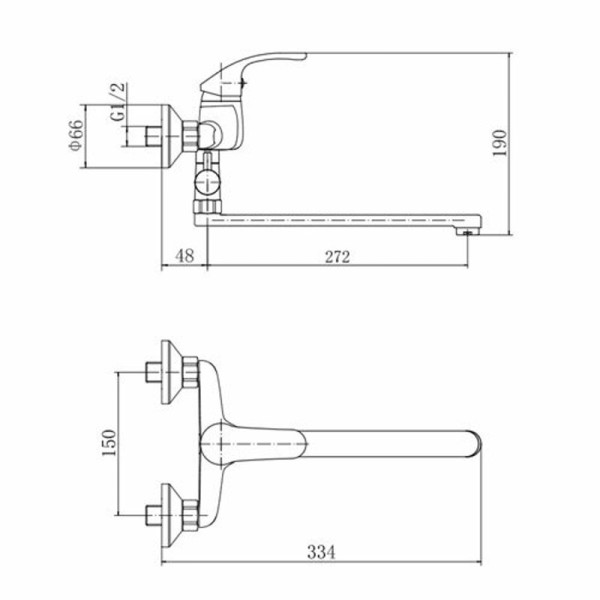 Смеситель для ванны FASHUN A2136, хром. Фото 2