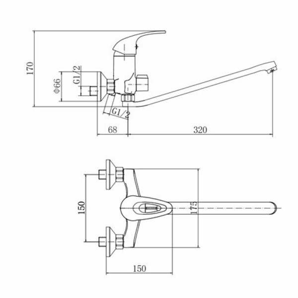 Смеситель для ванны FASHUN A2203, хром. Фото 2