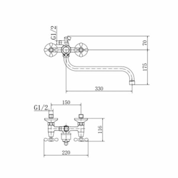 Смеситель для ванны FASHUN A2208-2, хром. Фото 2