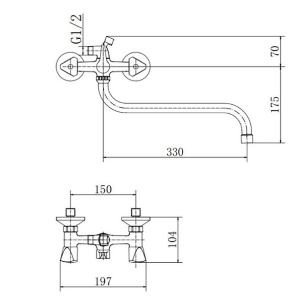 Смеситель для ванны FASHUN A2211-2, хром. Фото 2