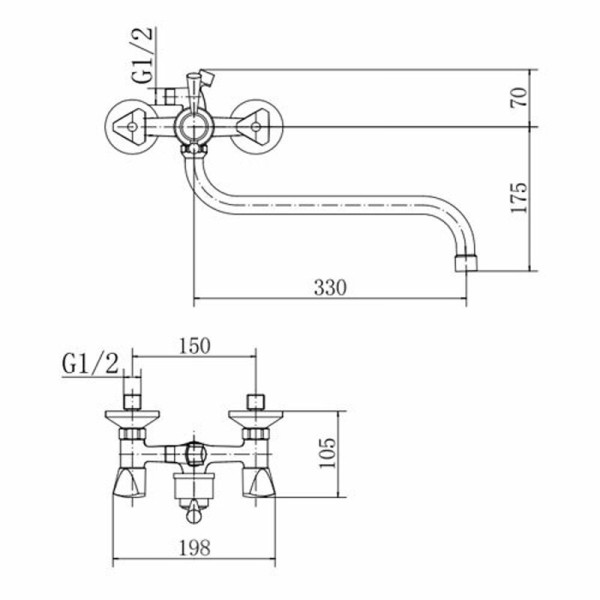 Смеситель для ванны FASHUN A2211, хром. Фото 2