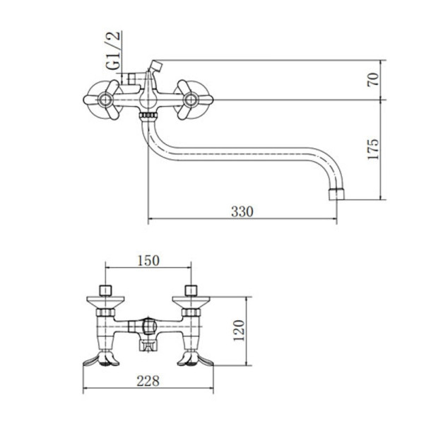 Смеситель для ванны FASHUN A2212-2, хром. Фото 2