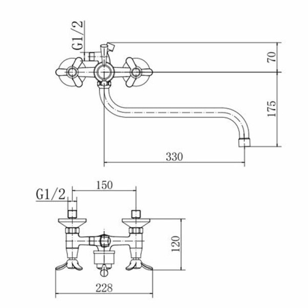 Смеситель для ванны FASHUN A2212, хром. Фото 2