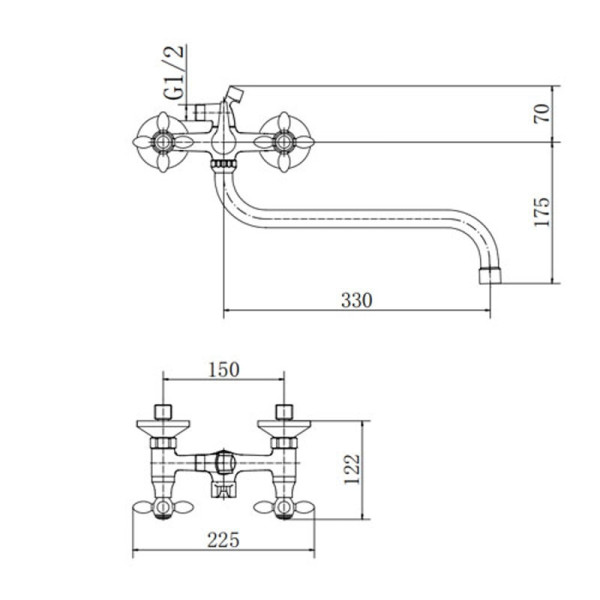 Смеситель для ванны FASHUN A2227-2, хром. Фото 2