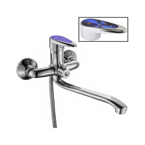 Смеситель для ванны FASHUN A2250BLUE, хром/синий. Фото 2