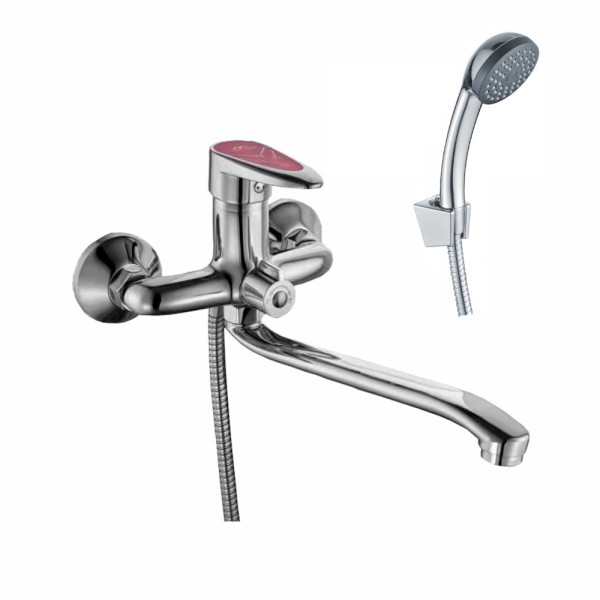 Смеситель для ванны FASHUN A2250RED, хром/красный. Фото 1