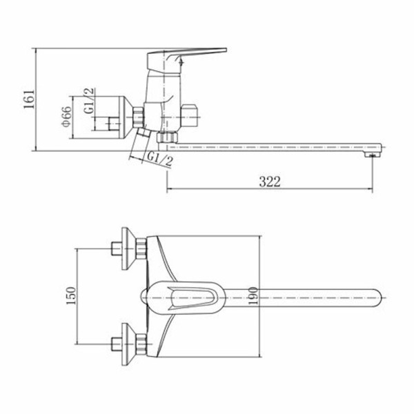 Смеситель для ванны FASHUN A2268, хром. Фото 2