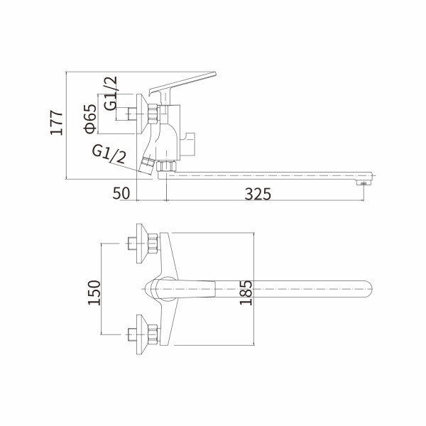 Смеситель для ванны FASHUN A2281-8, белый. Фото 2